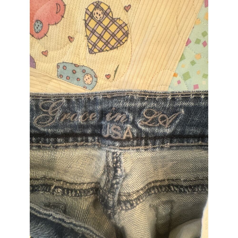 Y2k Grace in LA Jr Bootcut Jeans Size 11 Rhinestone Cross - Picture 3 of 7